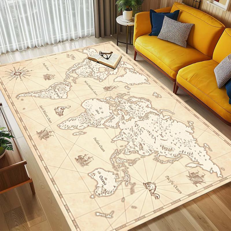 Weltkarte Wohnzimmer rutschfester Teppich Weicher Teppich für Schlafzimmer Spielzimmer Sofaecke Büro Heimdekoration Fußmatte Weihnachtsgeschenk C9302259