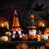 Small Car Interior Decorations Halloween Gnome Decoration, Spooky Orange Black Spider Web Boo Swedish Tomte Party Table Centerpieces Elf Figurine,