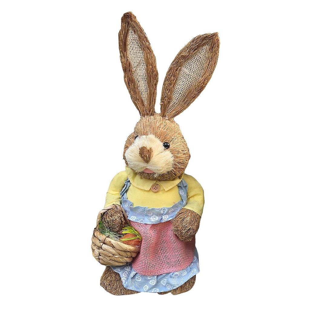 14 Inch Cartoon Easter Bunny Figure Rabbit Decoration Animal Art Crafts for Garden, Patio