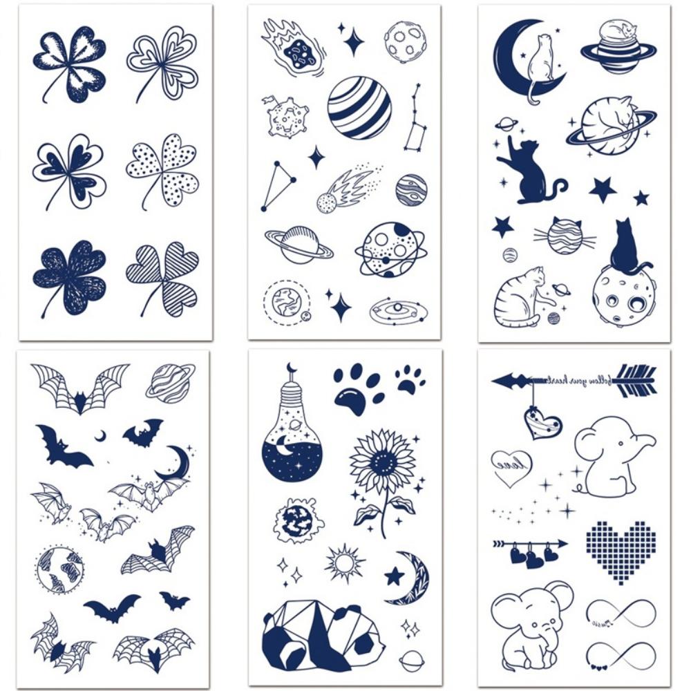 MIRWAY DIY Semi-Permanent Tattoo Sticker Henna Tattoo Sticker 6-Piece Set 1 Pcs MWC-C 6-Piece Set