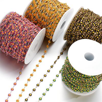 1meter/lot Colorful Little Daisy Copper Chain Bracelet Necklace Chain For DIY Anklet Findings Jewelry Making Accessories