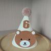 Liebevolle Bären-Geburtstagsparty-Hut für Kinder 1-9T, Bequeme Zahlen-Partyhüte für Kleinkinder, Babypartys und Feiern