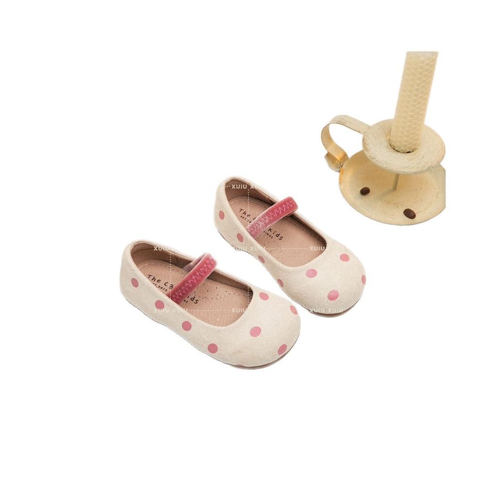 XSHX "Polka" Retro Mädchen Ausländische Prinzessin Schuhe Runde Spitze Kleine Damenschuhe Lederschuhe Frühling und Herbst [Schuhe aus Wenzhou]
