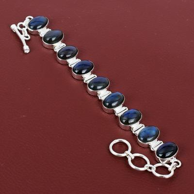 Labradorite Bracelet 925 Sterling Silver Bracelet Top Quality Gemstone Bracelet Adjustable Chain Bracelet Handmade Jewelry Anniversary Gift