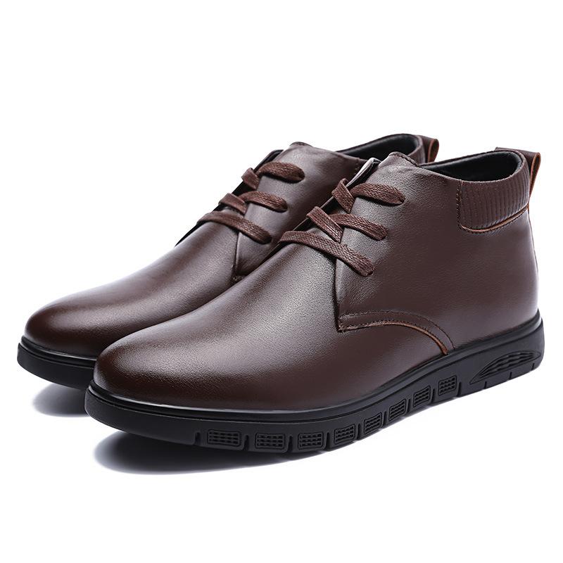 Autumn and Winter Men's Shoes Genuine Leather Soft Sole Soft Leather Breathable Casual Shoes Men's Flat Business Soft Calfskin Shoes