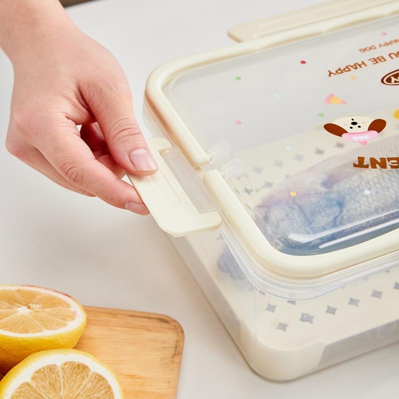 Heat Resistant Plastic Lunch Box Kitchen Fry Microwave Se Food Container Fruit Storage Shed Box Rectangular Divided Lid