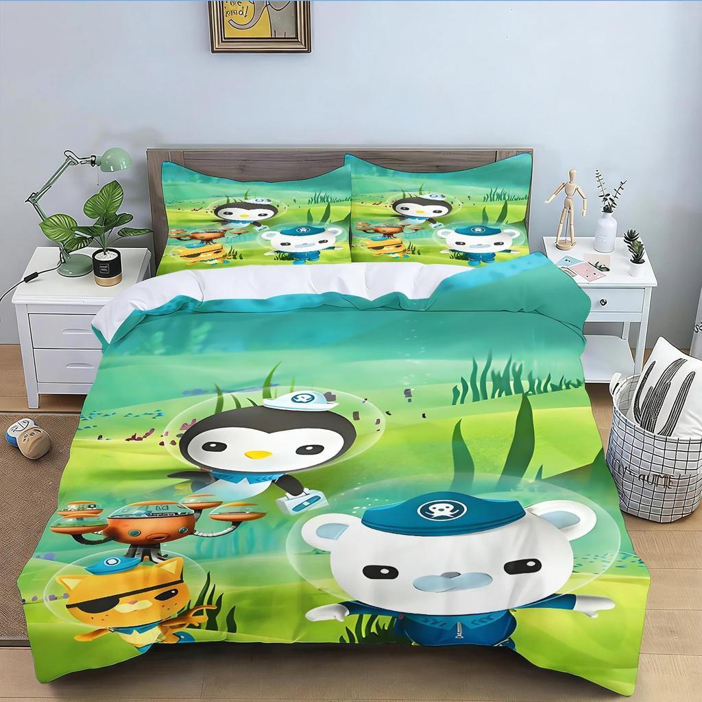 Catoon The O-Octonauts Duvet Cover PillowcaseBedding Set Kids Boy Girl Bedroom Decoration 2/3piece set Single Double full Size