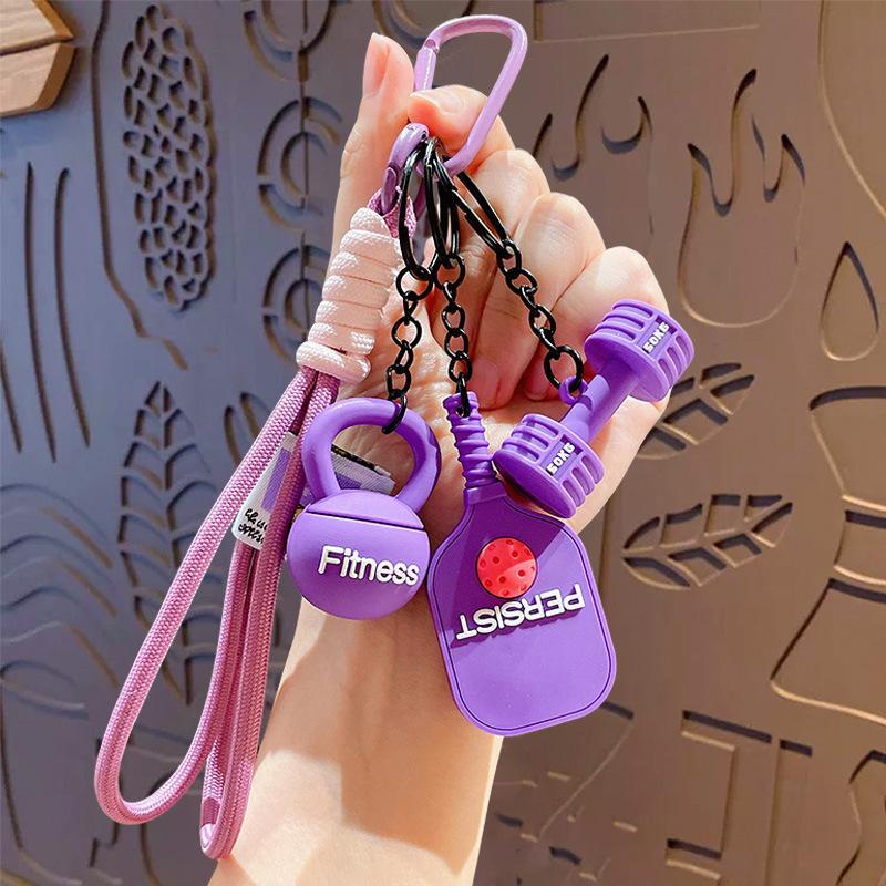 Portable 1 PCS PVC Pickleball Bag Tag Keyring Cute Lightweight Pendant for Car Keychain Backpack Pickleball Fans Creative Gift