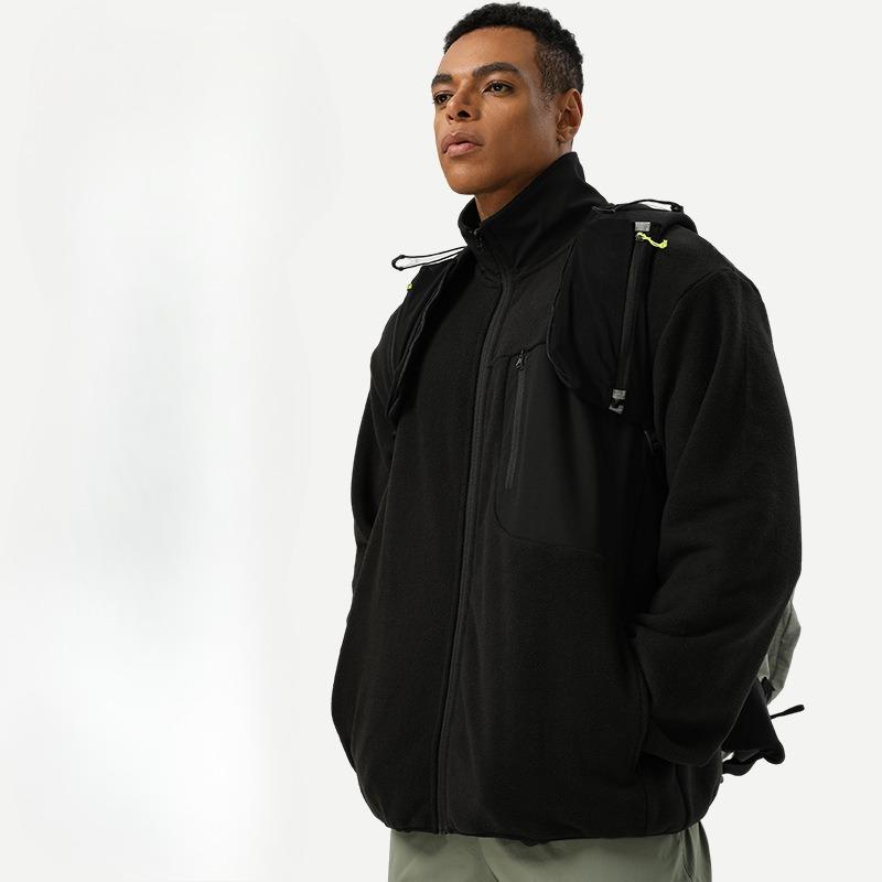 Autumn and Winter New Men's Outdoor Hiking Fleece-lined Warm Sports Jacket
