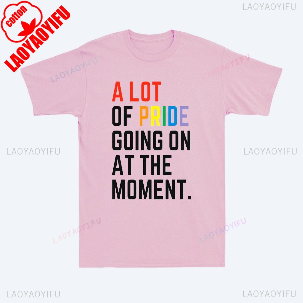 LGBT Pride Monat Lustig Viel Stolz Gerade Los Herren T-Shirt Unisex Buchstaben Slogan Gedruckt Sommer Kurzarm