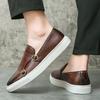 Designer New Shoes for Men Leather Casual Shoes British Style Concise Monk Strap Shoes Street Cool Slip-on Loafers