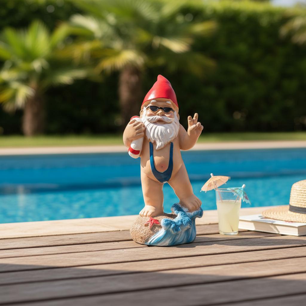 Resin Garden Gnome Statue Swimming Design Outdoor Decoration Art Craft For Garden Lawn Yard
