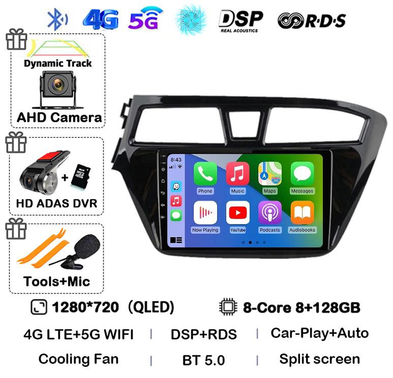Android 14 Carplay Auto WIFI+4G For Hyundai I20 LHD 2015 2016 2017 2018 Car Radio Car Multimedia Player Stereo GPS NO 2 Din DVD