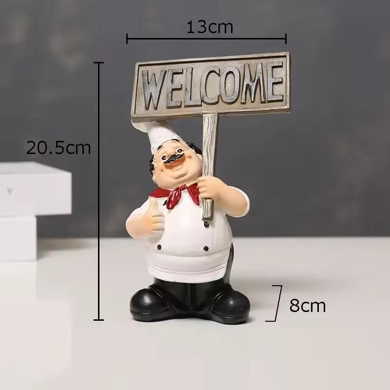 Bearded Chefs Creative Figures Statue Desk Decoration Professional Chef Character Resin Sculpture Ornaments Modern Home Decor
