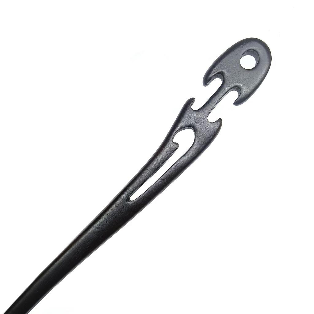 Black Sandalwood Openwork Hairpin – Wooden Chinese-Style Hair Accessory