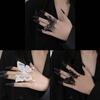 Irregular Multilayer Butterfly-shape Finger Ring Adjustable Open Punk Gothic Insect Rings Trend Men Women Jewelry Gift