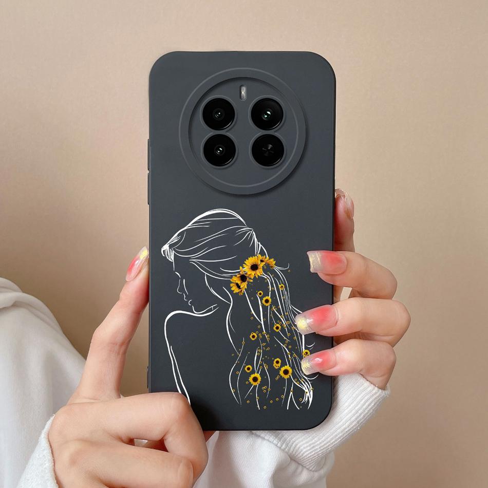 Love Heart Case For Realme 12 Pro Plus 12 Lite Back Cover For Realme12 4G Funda Liquid Silicone Camera Protection Phone Housing