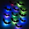 24pcs 3D Bat Halloween Wall Stickers Luminous Glowing Decals Horror Scene Party Decor Spooky Room Layout Removable Wall Art for Haunted House Atmosph