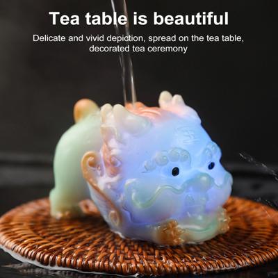 Color Changing Tea Pet Pixiu Resin Lucky Statue Kung Fu Tea Tray