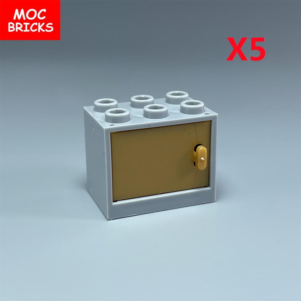 MOC Blocks Box Cupboard Container 2x3x2 Cabinets Assembles Particles 4532 4533 City House Construction Bricks Parts