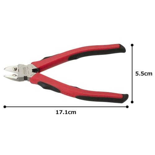 Tone KNC-150G Hold Nippers (Master Grip Type), Red, Total Length 171mm