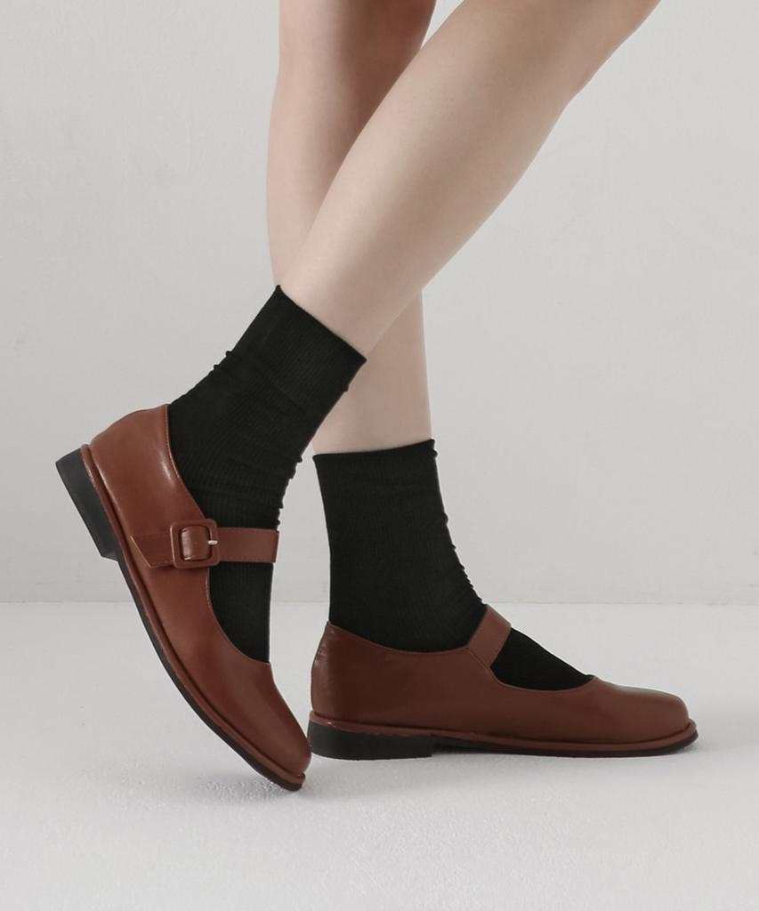 Chaakan Zenlo Round Mary Jane Flats Pmltr1D098