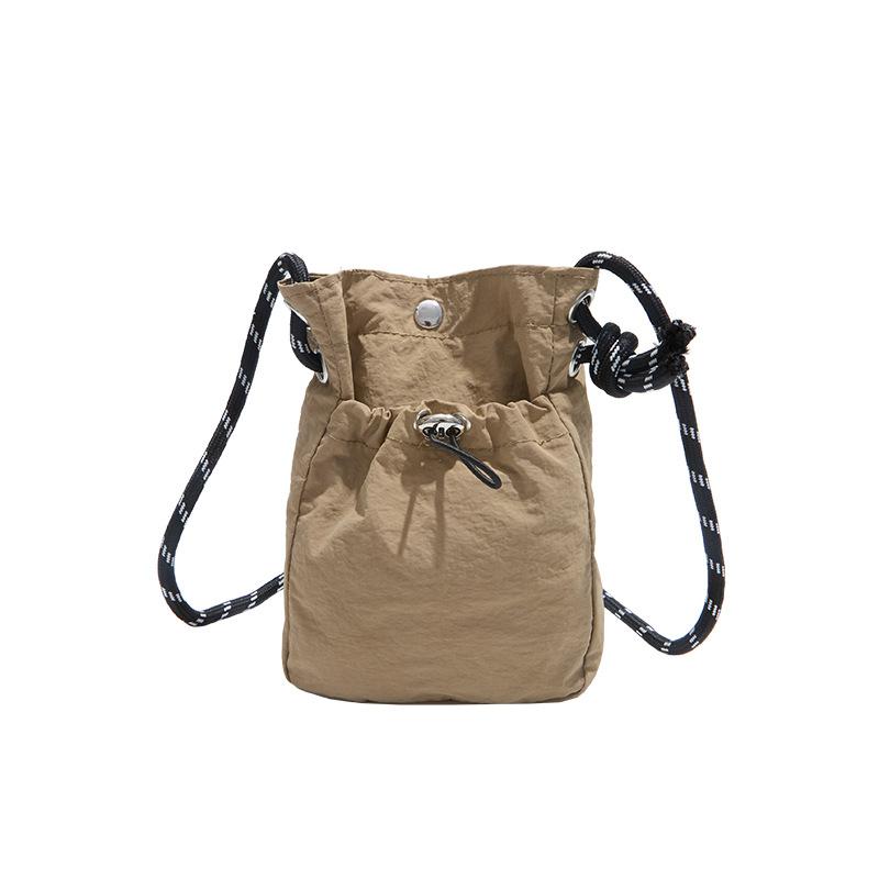 Literature and art new summer shoulder messenger bag drawstring small bag texture fashion mobile phone bag