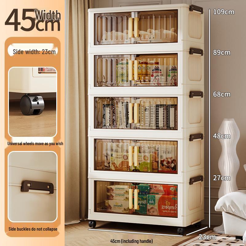 Folding Multi-Layer Plastic Storage & Wardrobe Cabinet for Kids and Households