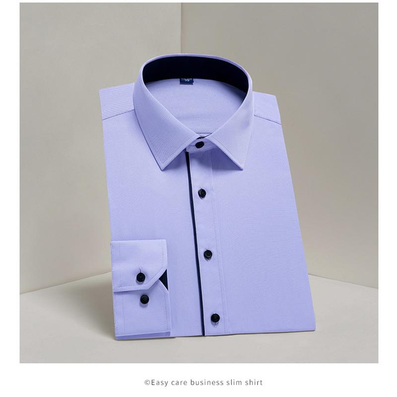 Lässige Langarmhemden für Herrenmode, reguläre Passform, koreanische Hemden mit Knopfärmeln, Anzüge, Business, professionelle Oberteile, Arbeitskleidung