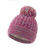 3Pcs/Set Kids Hat Scarf Gloves Set Rainbow Twist Texture Plush Ball Decor Knitting Hat