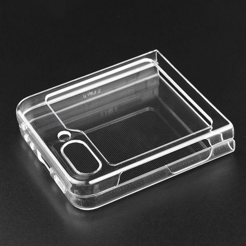 Samsung Galaxy Z Flip 7 Glossy Hard Case with Lanyard Hole - Transparent