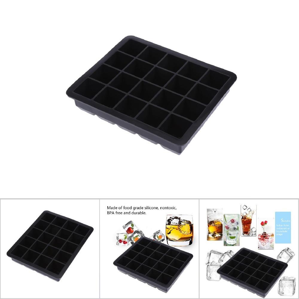 Flexible Ice Cube Mold Easy Release Ice Cube Container Reusable Silicone Ice Cube Tray  Bar чёрный