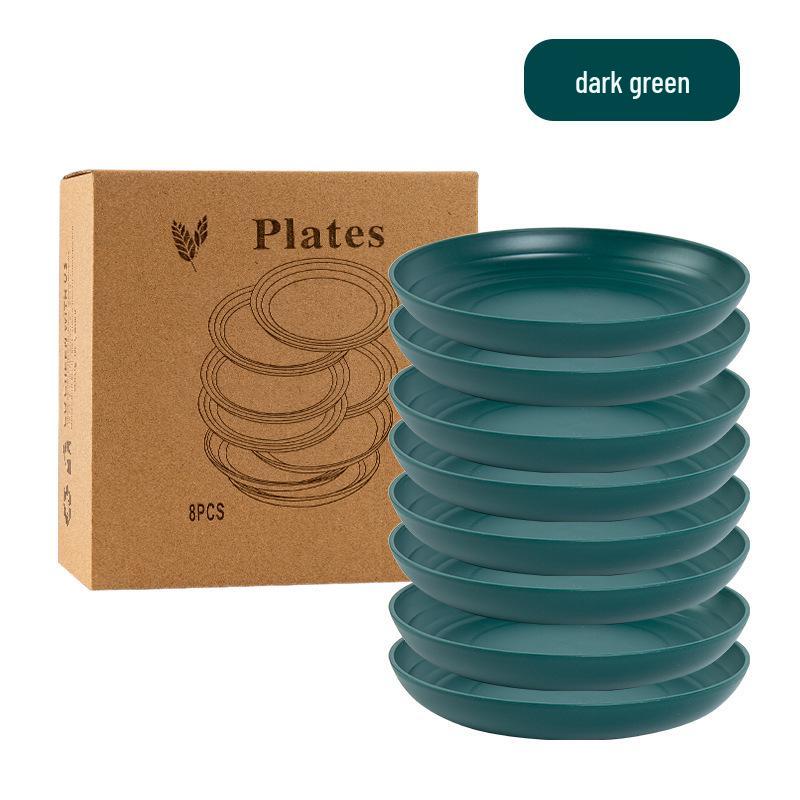 Cross-border Plastic Tableware Set: Plates, Bowls, Cups, Vomit Bowls, 24-Piece for Home Use.
