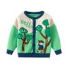 Outono Novas Roupas Infantis Meninos Peito Suéter Pastoral Infantil Dupla Camada De Algodão Fio Desenho Animado Malha Cardigan Maré
