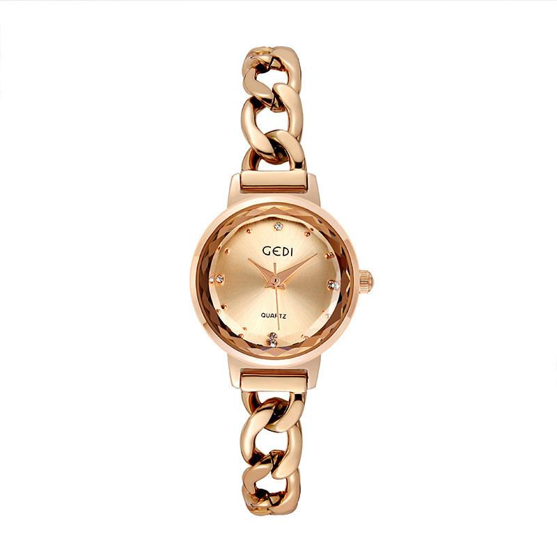 Gadi Elegant Womens Quartz Watch With Copper Chain Waterproof For Casual Daily Wear