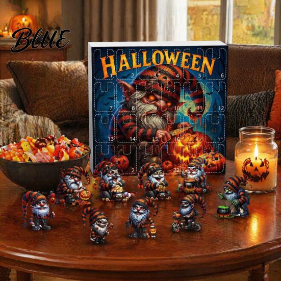Saisonale Wanddekorationen mit Raum 24-Tage-Kalender 2026 Halloween Adventsüberraschung Countdown Zubehör Acryl