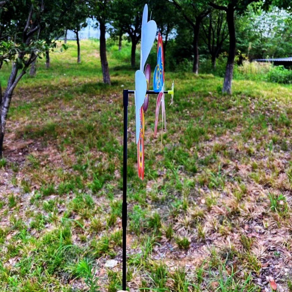 Raise Double Layered Colorful Butterfly Dance Windmill Outdoor Party Picnic Decor