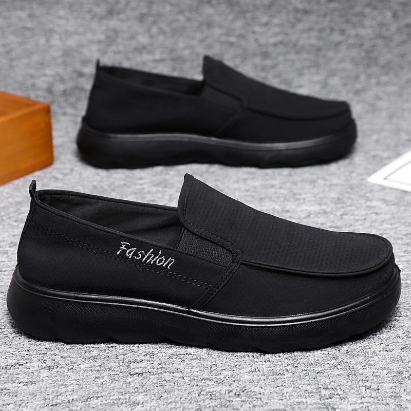 Ice silk breathable cloth shoes men's soft soles lightweight middle-aged and elderly casual walking shoes dad shoes summer one-pedal men's shoes