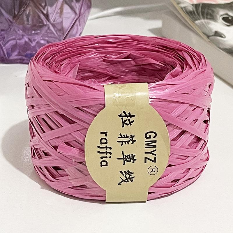 100M/Roll Washable Japanese Plant Raffia Straw Thread Hand-Woven Bag Summer Knitted Hat Hook Crochet Line DIY Eco Friendly