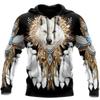 Fox and Wolf 3D Digital Printed Men's Street Trendy Hoodie Sweatshirts