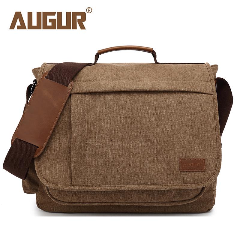 

AUGUR Men s Retro Canvas Crossbody Bag with Large Capacity and Laptop Compartment кофейный