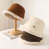 Autumn Winter Hats For Women Fisherman Cap Faux Fur Warm Bucket Hat Korean Style New