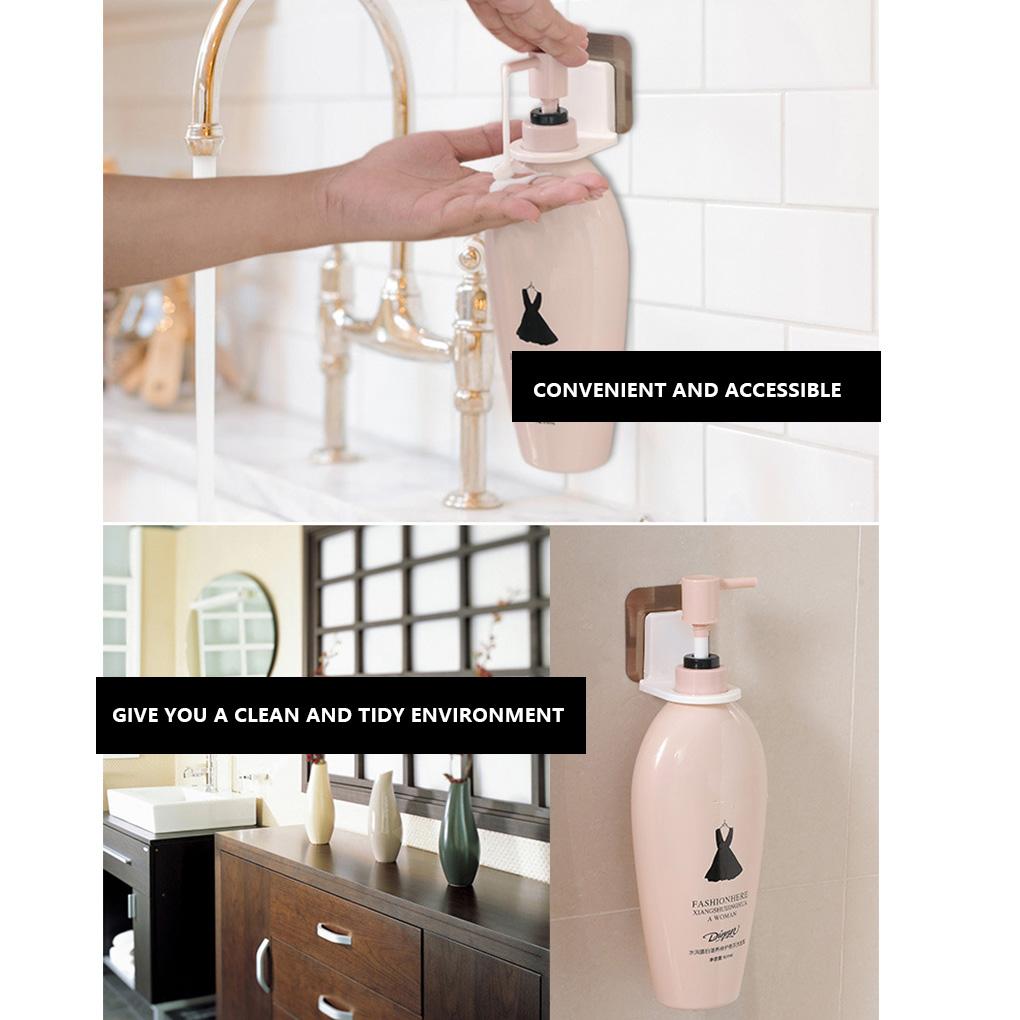 Shower Gel Bottle Hook Bathroom Self-adhesive Organizer Bracket Shampoo Waterproof Wall Mounted Holder Liquid Hanger