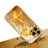 Premium Electroplated Glass Phone Case for iPhone 17 16 15 14 13 12 11pm Pro Plus. Gold Sunburst Texture for a Luxurious Finish.