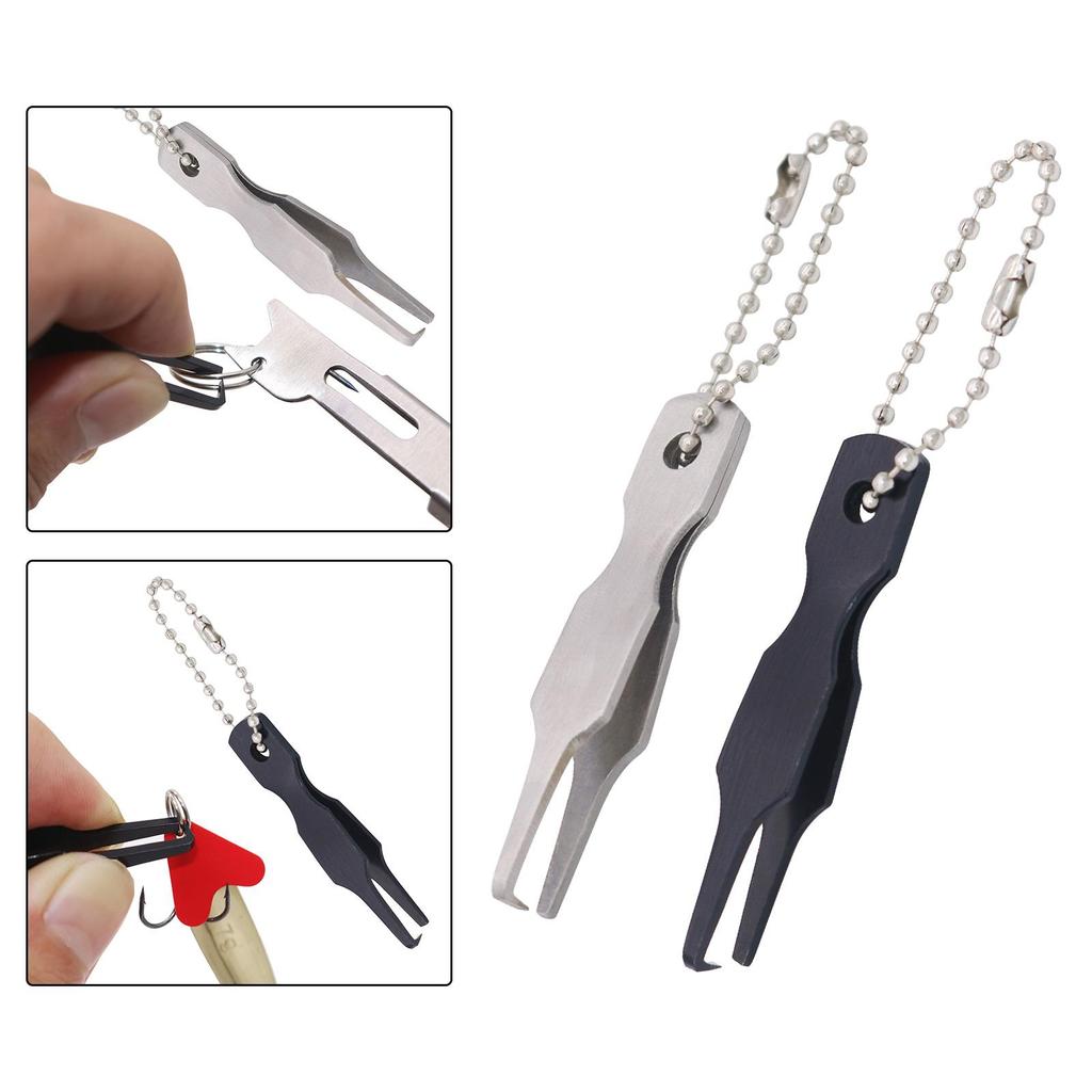 Lure Opener Hook Remover Fishing Tying Tool with Beaded Chain, Professional Multi Tool Fishing Line Cutter Nippers