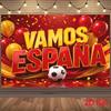 2D Flach 1 Stück VAMOS ESPAA Spanisches Fußballbanner 3D Goldene Ballons Konfetti - Spanische Fußball Dekoration Für Spanischen Geburtstag Abschlussfeier/