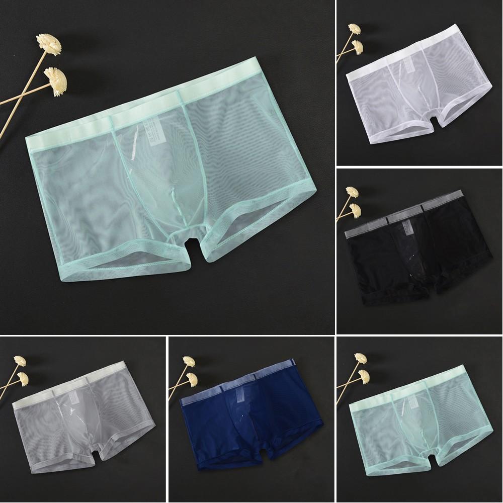 Pánské prodyšné kalhotky Slim Fit Sexy ultra tenké spodní prádlo boxerky s nízkým pasem