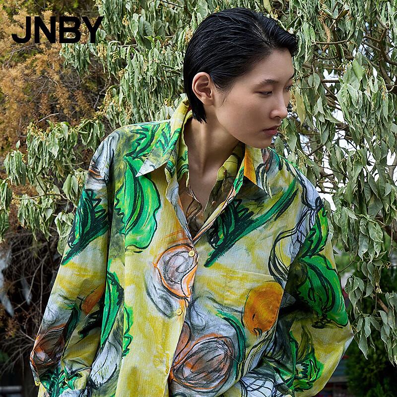 JNBY Свободная хлопковая рубашка с длинным рукавом и цветочным принтом S
