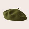 Autumn and Winter High-end Wear Classic Wool Beret Women's Universal Retro Literary Solid Color Simple Wool Beret