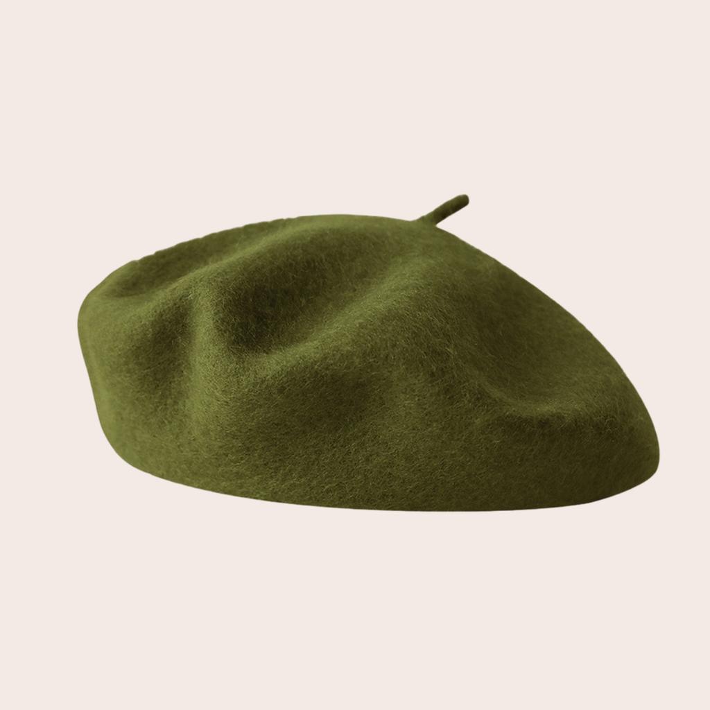 Autumn and Winter High-end Wear Classic Wool Beret Women's Universal Retro Literary Solid Color Simple Wool Beret